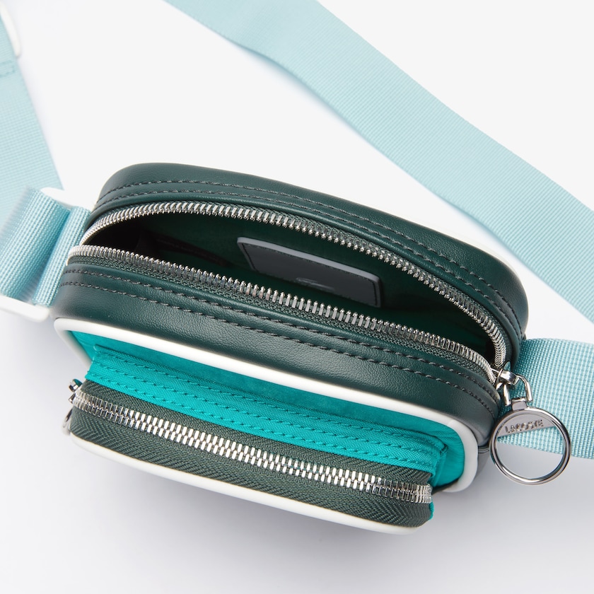 Bolsa de Hombro Lacoste LCST Badge Colorblock Zip Mujer Verdes Oscuro | AP8-35733F3