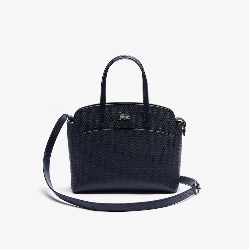 Bolsa de Mano Lacoste Chantaco Piqué Leather Mujer Azul Marino Azules | CH2-30453S6