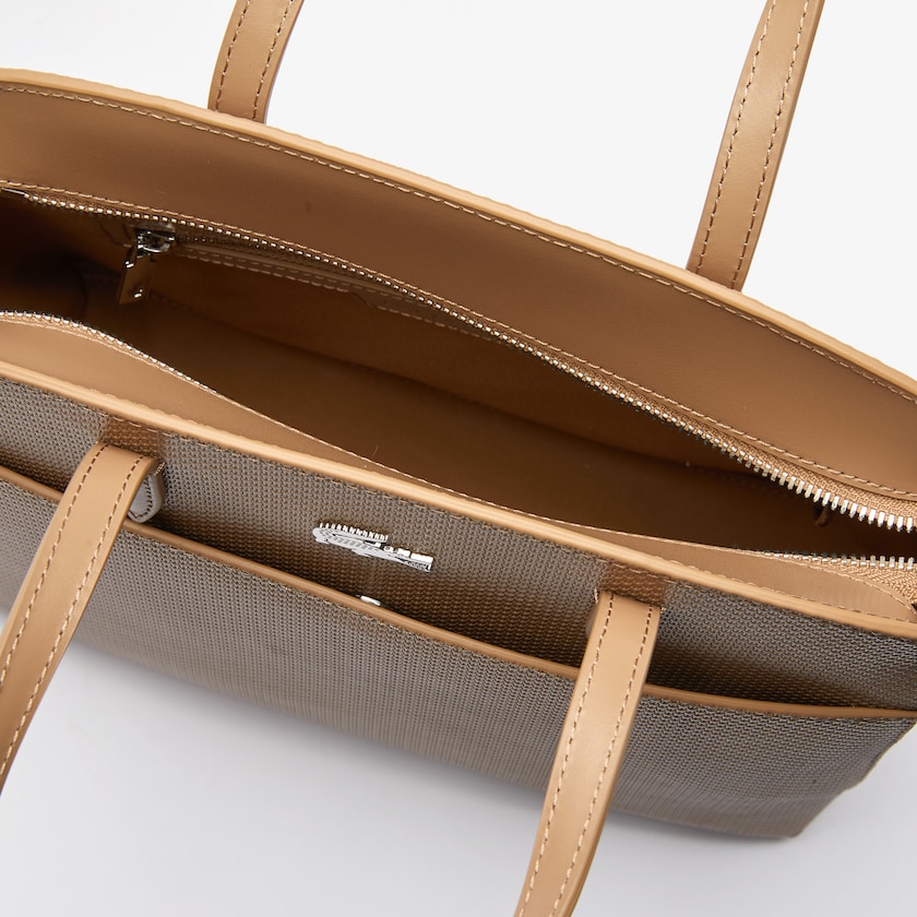 Bolsa de Mano Lacoste Chantaco Piqué Leather Mujer Kaki | YW7-31093P4