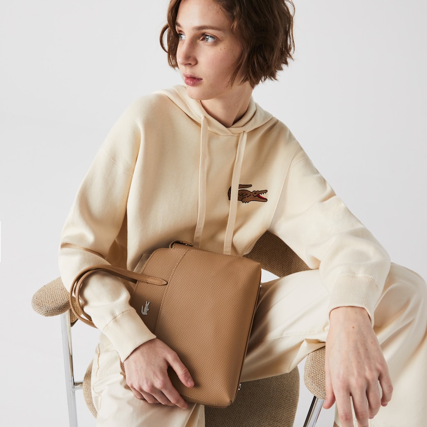 Bolsa de Mano Lacoste Chantaco Piqué Leather Mujer Kaki | YW7-31093P4