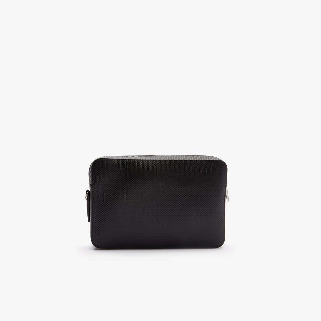 Bolsas Lacoste Chantaco Detachable-Strap Premium Piqué Leather Bag Mujer Negros | GA4-75357Y5