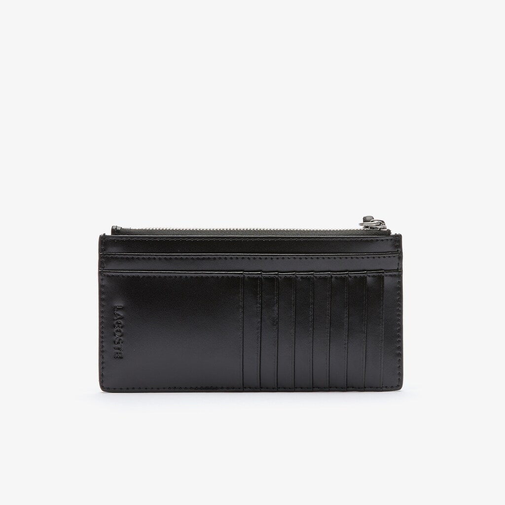 Bolsas Lacoste Chantaco Large Piqué Leather Zip Cardholder Mujer Negros | IP8-12361D1