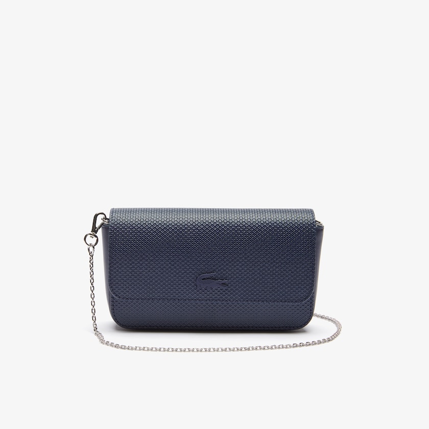 Bolsas Lacoste Chantaco Matte Piqué Leather Flap Belt Bag Mujer Azul Marino Oscuro | TC4-42074H6