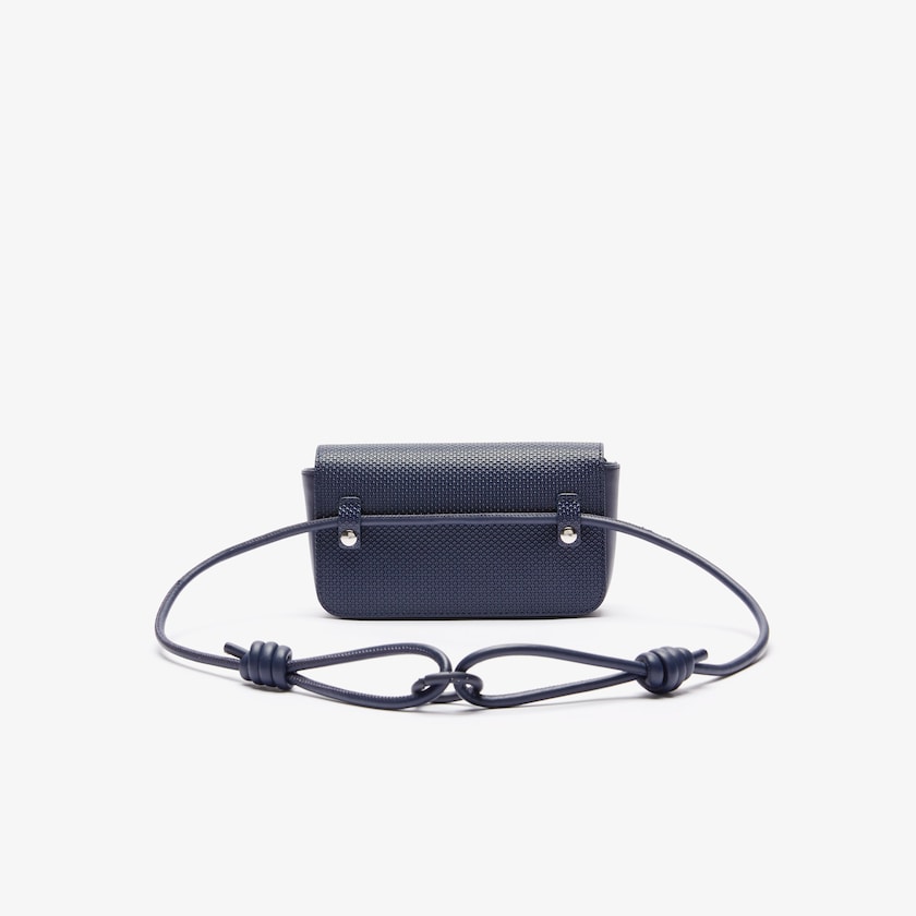 Bolsas Lacoste Chantaco Matte Piqué Leather Flap Belt Bag Mujer Azul Marino Oscuro | TC4-42074H6