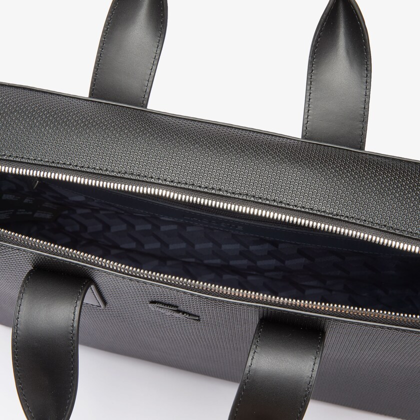 Bolsas Lacoste Hombre Negros Chantaco Matte Piqué Cuero Computer Bag MA3-79887Z5