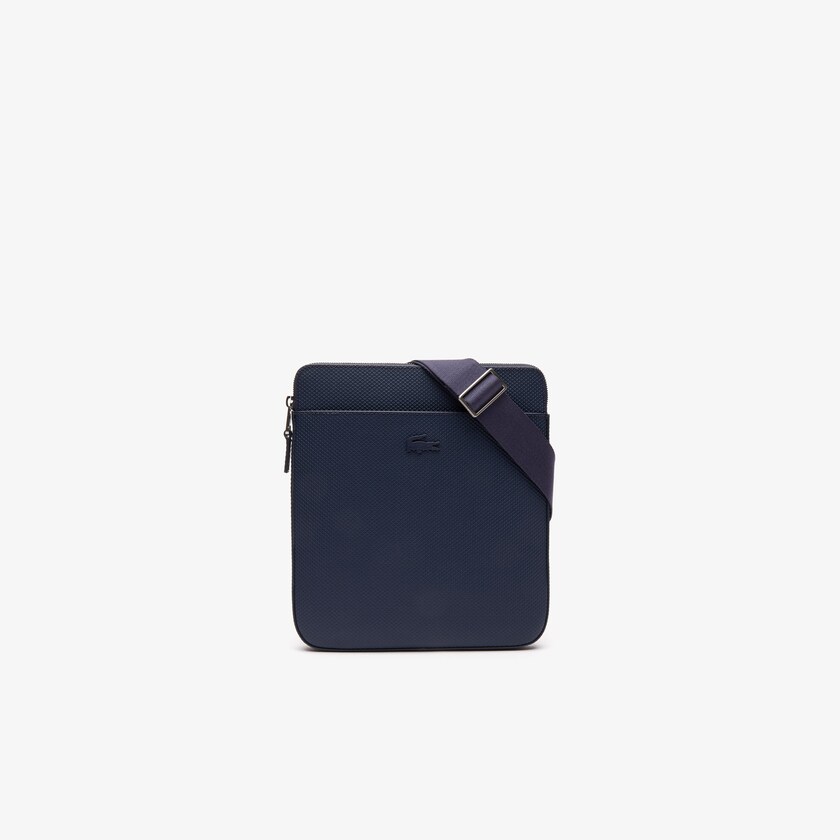 Bolsas Lacoste Chantaco Matte Piqué Leather Flat Zip Bag Hombre Azul Marino | DR5-51265S9