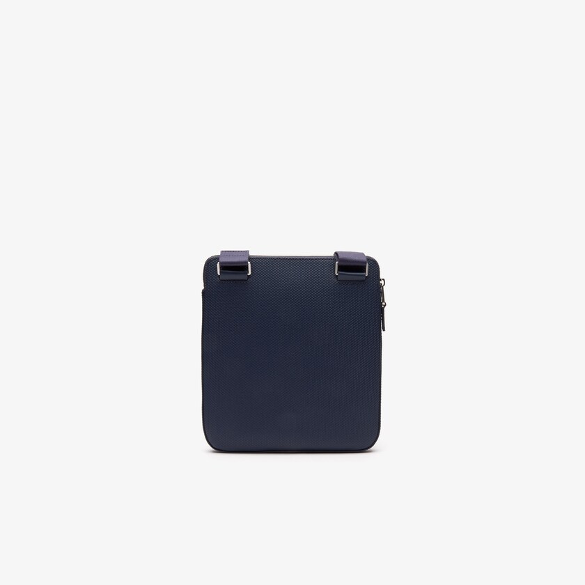 Bolsas Lacoste Chantaco Matte Piqué Leather Flat Zip Bag Hombre Azul Marino | DR5-51265S9