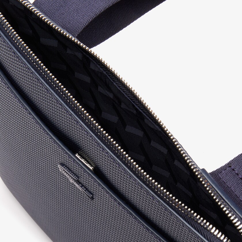 Bolsas Lacoste Chantaco Matte Piqué Leather Flat Zip Bag Hombre Azul Marino | DR5-51265S9