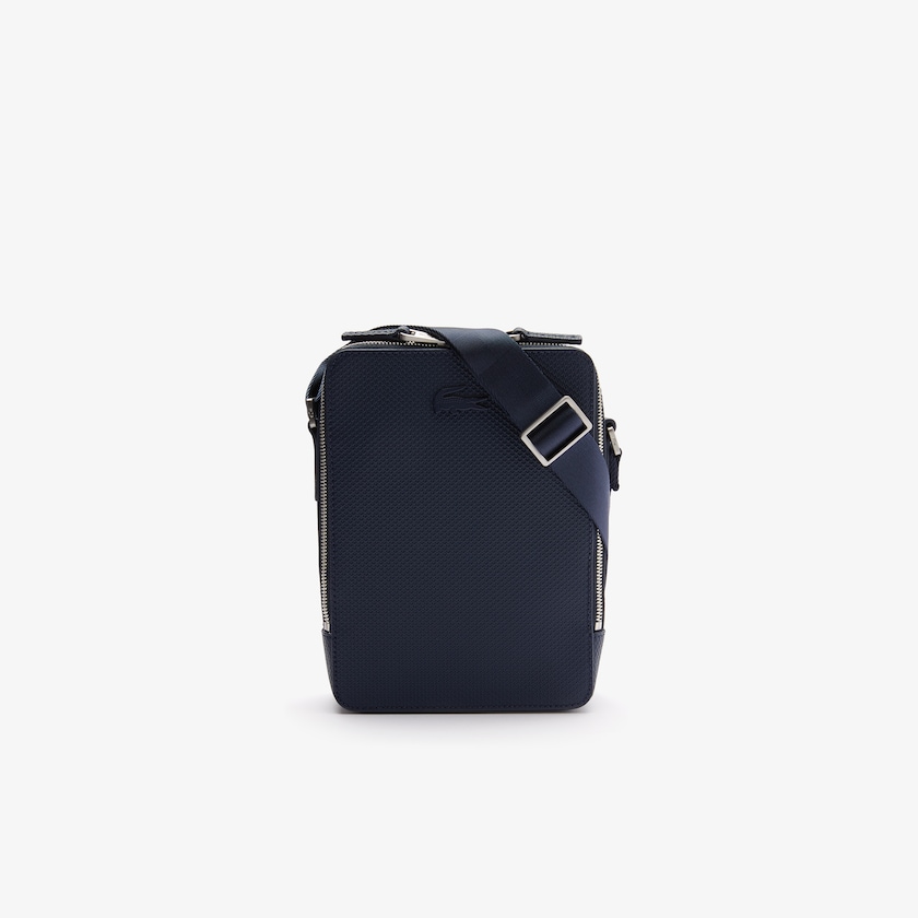 Bolsas Lacoste Hombre Azul Marino Chantaco Matte Stitched Cuero Vertical Camera Bag QQ4-55915P8