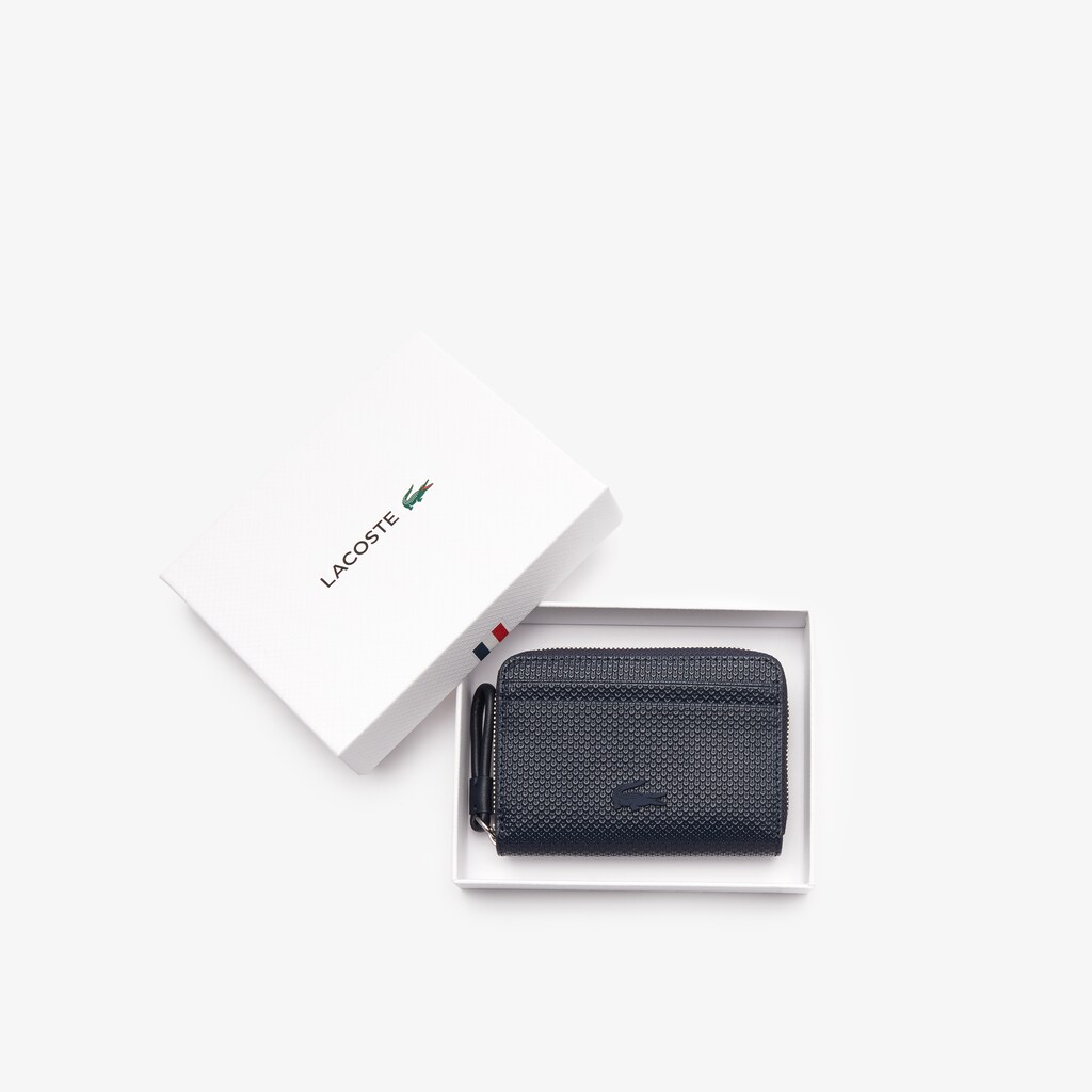 Bolsas Lacoste Chantaco Piqué Leather Mini Coin Pouch Mujer Azul Marino Azules | HW8-89028M3
