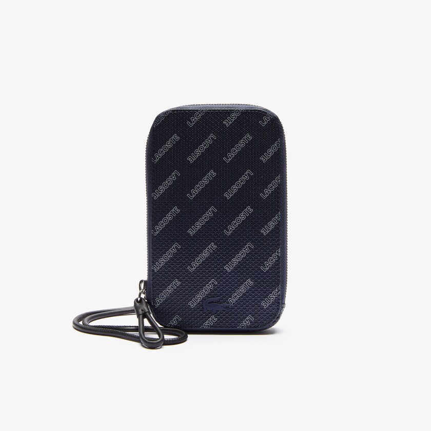Bolsas Lacoste Hombre Azul Marino Azules Blancos Negros Chantaco Signature Piqué Cuero Smartphone Neck Pouch CX7-75367E1