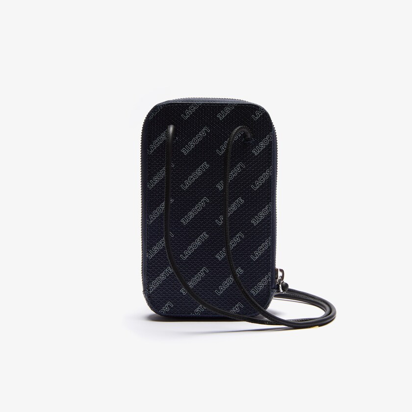 Bolsas Lacoste Hombre Azul Marino Azules Blancos Negros Chantaco Signature Piqué Cuero Smartphone Neck Pouch CX7-75367E1