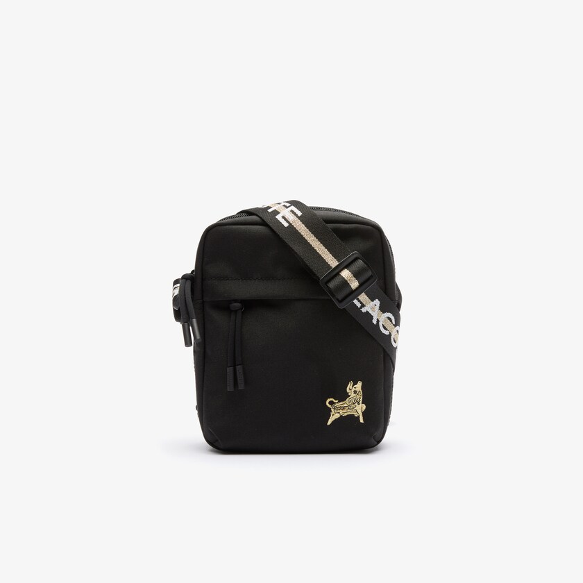 Bolsas Lacoste Hombre Negros Dorados Classic Camera Bag VC6-19401F1