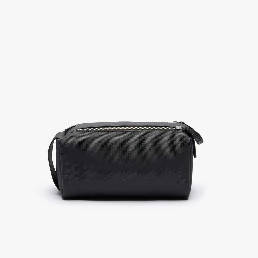 Bolsas Lacoste Classic Double Zip Petit Piqué Toilet Kit Hombre Negros | DU1-36743C1