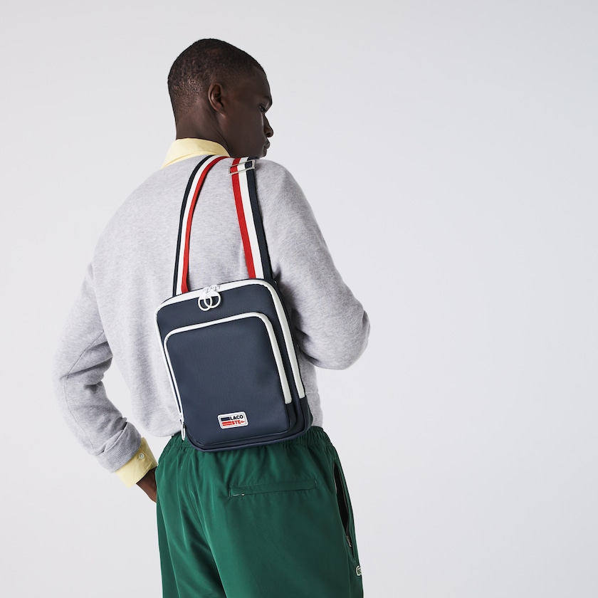 Bolsas Lacoste Hombre Azul Marino Azules Blancos Rojos Classic Tricolour Shoulder Strap And Badge Crossbody Bag DG7-23032N6