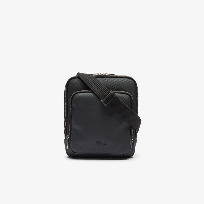 Bolsas Lacoste Hombre Negros Classic Zippered Pocket Rectangular Crossbody Bag QN4-74247O4