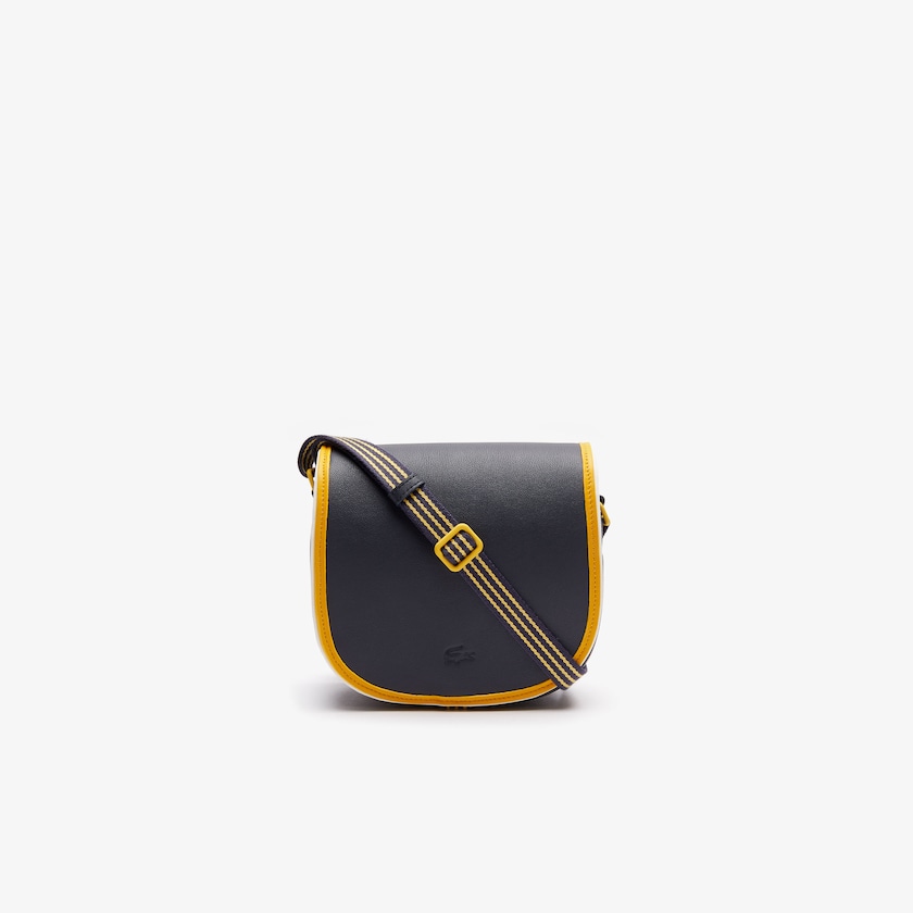 Bolsas Lacoste Court Line Contrast Piping Small Hobo Bag Mujer Negros Amarillos | QS3-24272U9