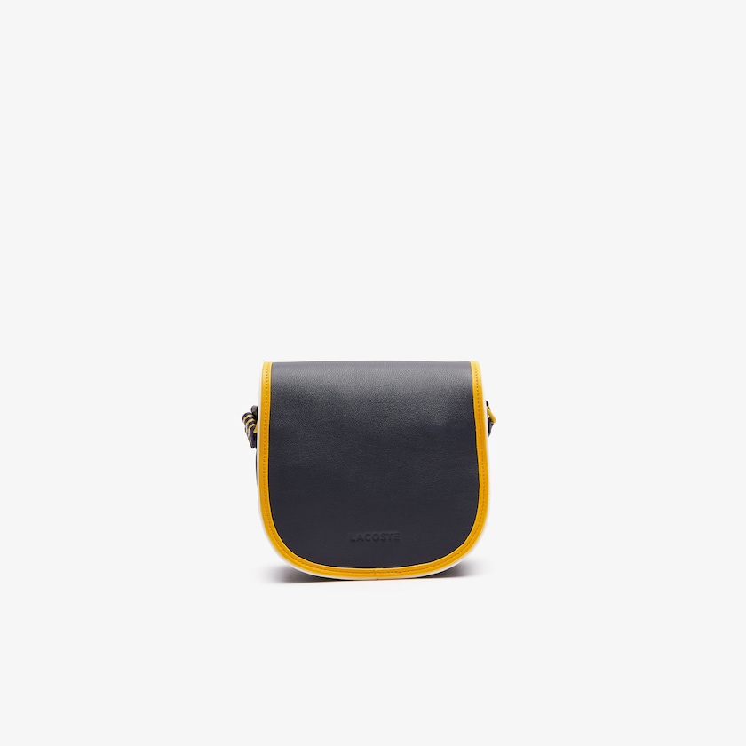 Bolsas Lacoste Court Line Contrast Piping Small Hobo Bag Mujer Negros Amarillos | QS3-24272U9
