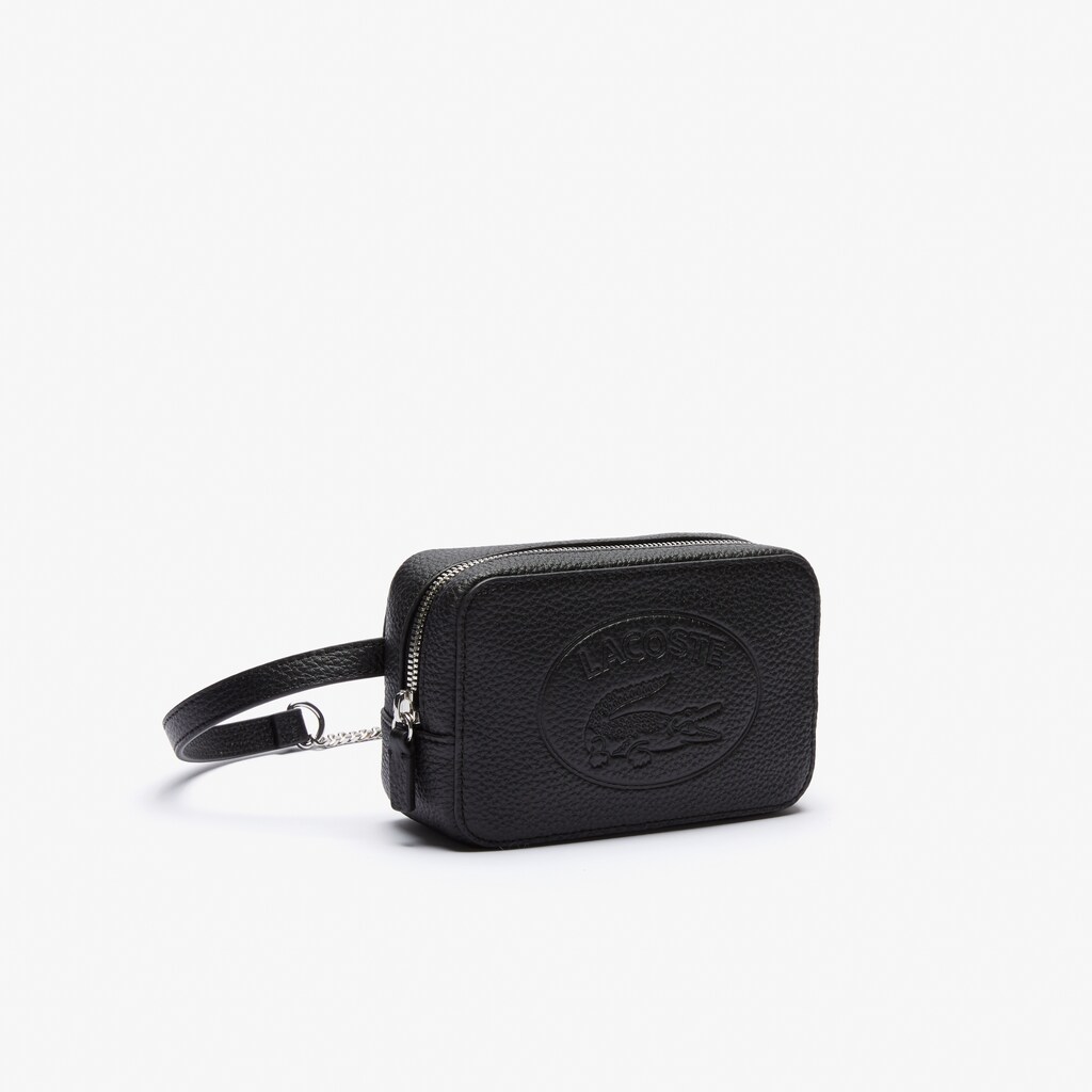 Bolsas Lacoste Croco Crew Embossed Logo Grained Leather Belt Bag Mujer Negros | GS3-14061V7