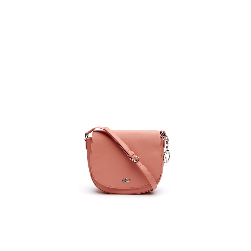 Bolsas Lacoste Daily Classic Coated Piqué Canvas Round Crossover Bag Mujer Rosas | MI2-56185H9
