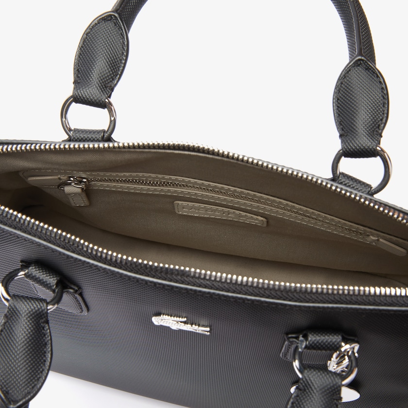 Bolsas Lacoste Daily Classic Coated Piqué Canvas Bugatti Bag Mujer Negros | MJ7-84768O3