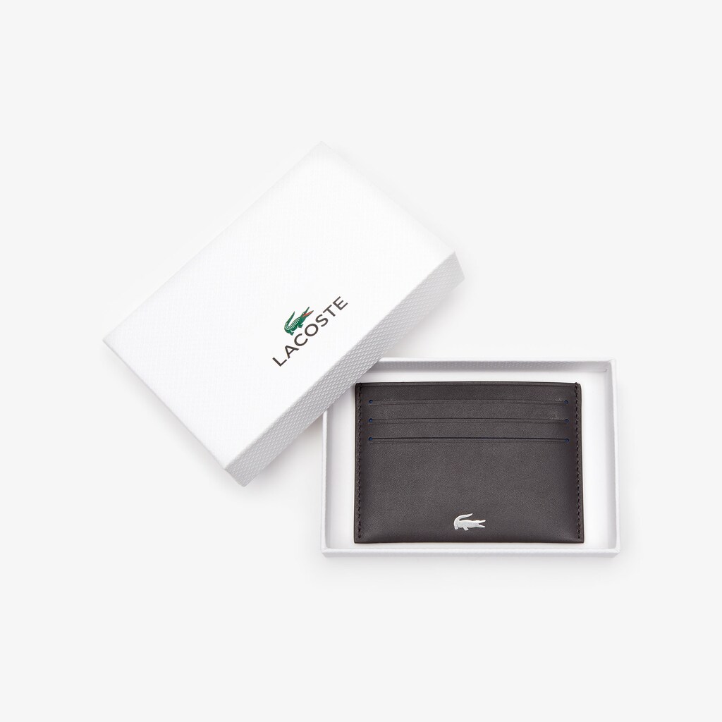 Bolsas Lacoste Fitzgerald credit card holder in leather Hombre Marrom Oscuro | PZ5-21092D8