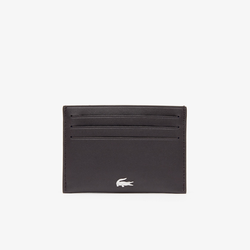 Bolsas Lacoste Fitzgerald credit card holder in leather Hombre Marrom Oscuro | PZ5-21092D8