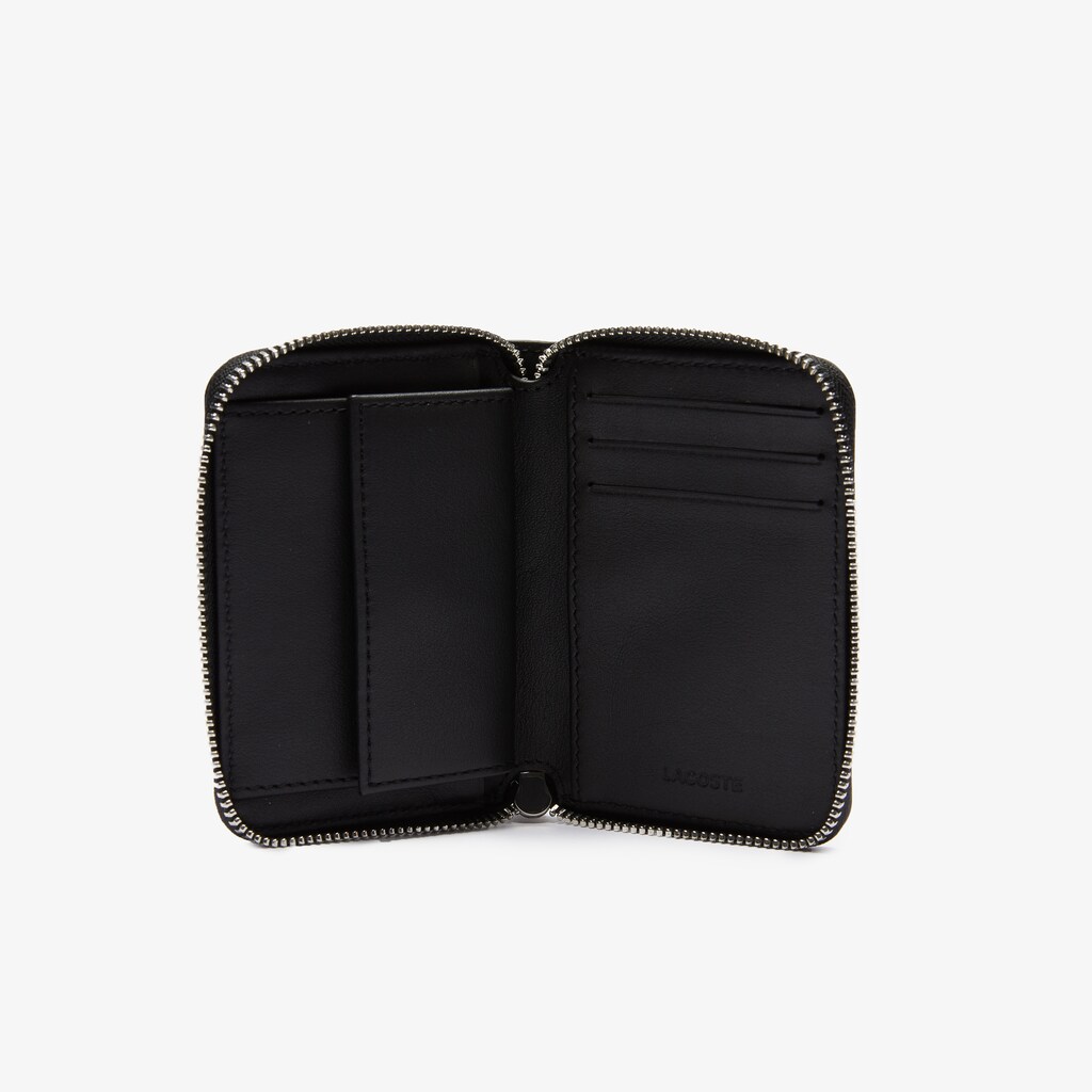 Bolsas Lacoste L.12.12 Smooth Leather Wallet And Key Chain Gift Box Hombre Negros Blancos | OM5-07670I7