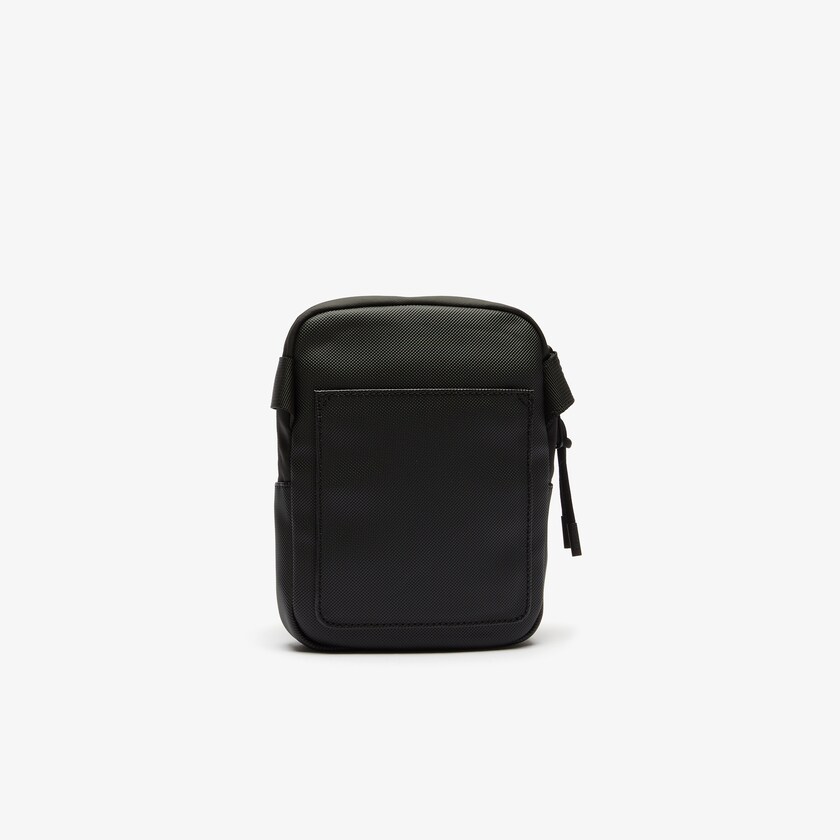Bolsas Lacoste Hombre Negros LCST Coated Canvas Small Flat Crossbody Bag DD4-28252D7