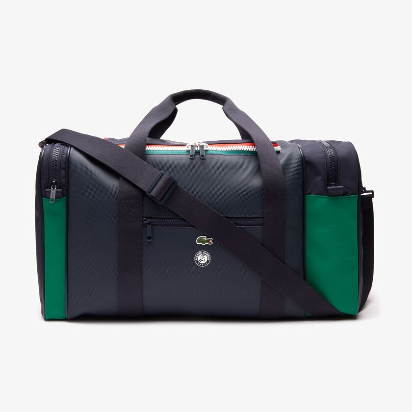 Bolsas Lacoste Hombre Azul Marino Verdes Roland Garros Two-Tone Nylon Zippered Sports Bag OX6-29212T2