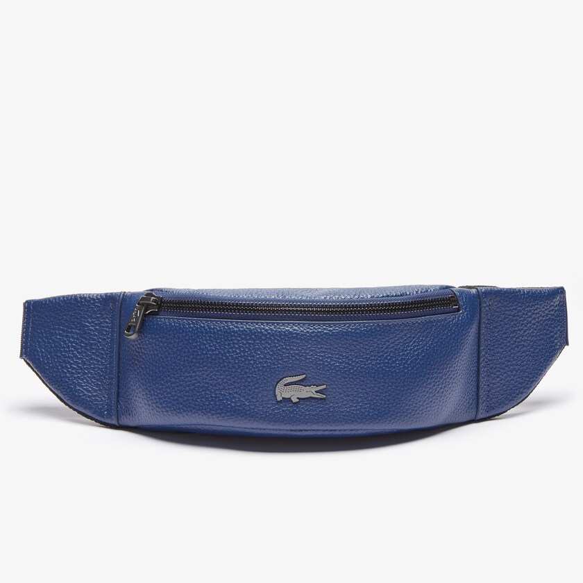 Bolsas Lacoste Soft Mate Matte Full-Grain Leather Zippered Fanny Pack Hombre Azules Oscuro | VF0-70957G5