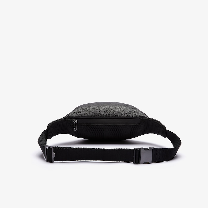 Bolsas Lacoste Hombre Negros Soft Matte Grained Cuero Zip Belt Bag RG2-85838S0