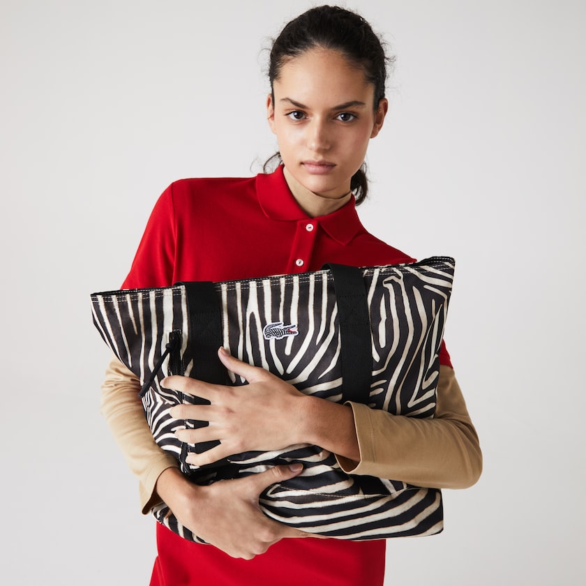 Bolsas Lacoste x National Geographic Animal Print Shopper Mujer Blancos Negros | IW1-40694U2