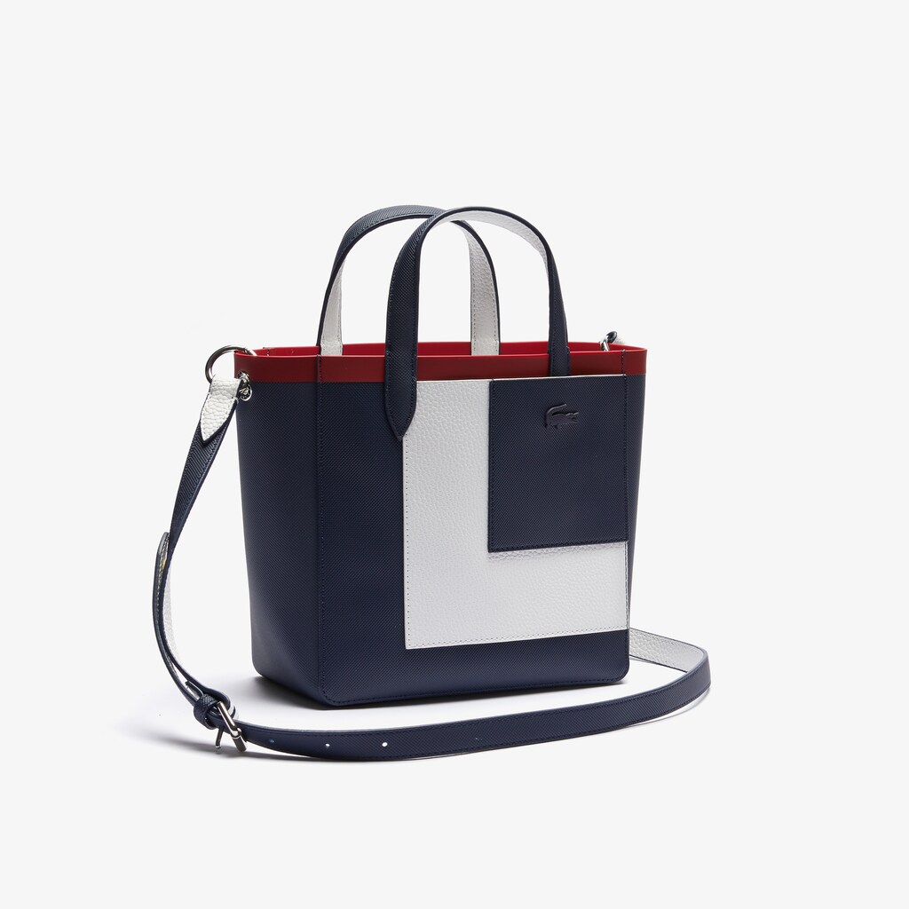 Bolso Tote Lacoste Anna Contrast L Coated Canvas Mujer Azul Marino Blancos Rojos | OJ9-94339U4