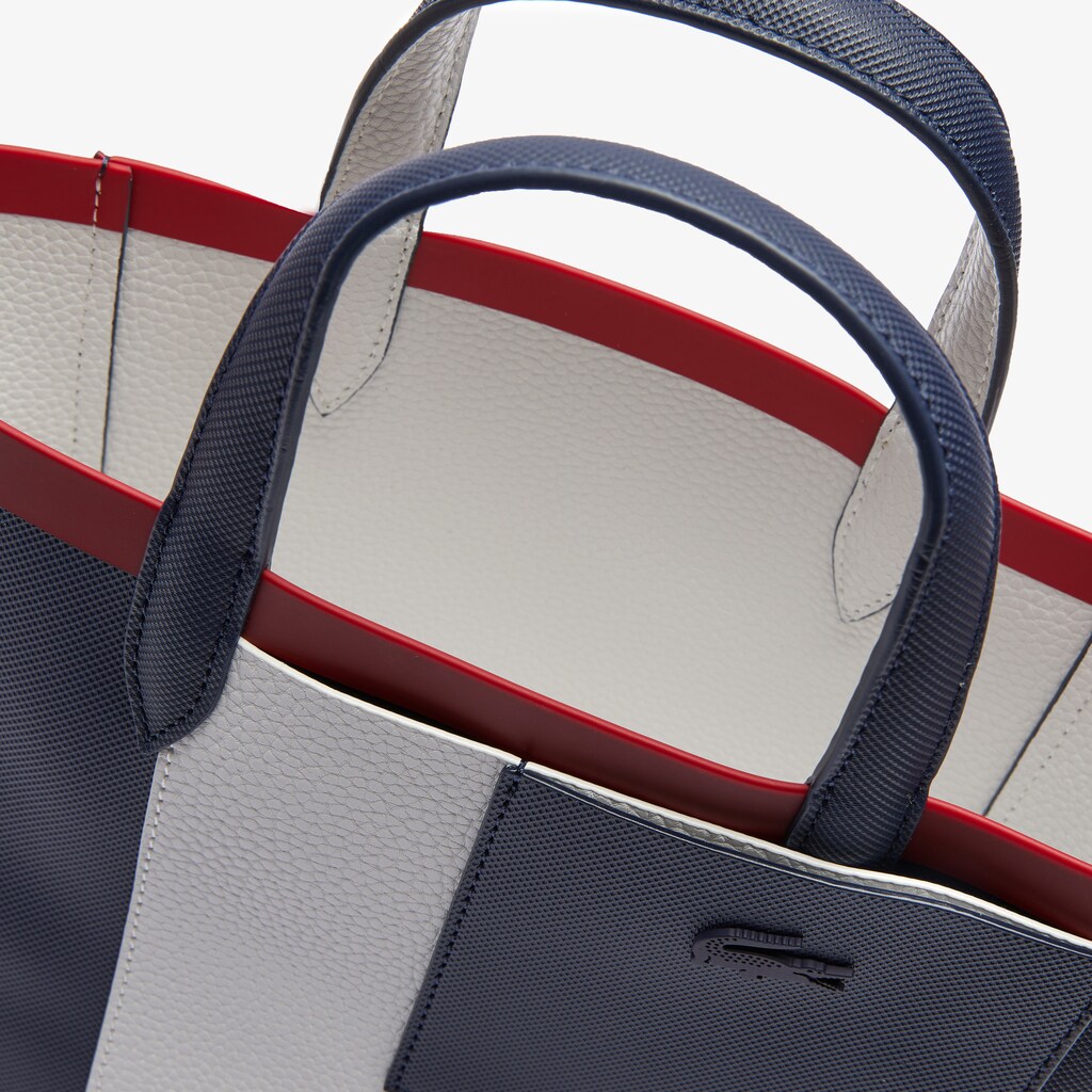 Bolso Tote Lacoste Anna Contrast L Coated Canvas Mujer Azul Marino Blancos Rojos | OJ9-94339U4