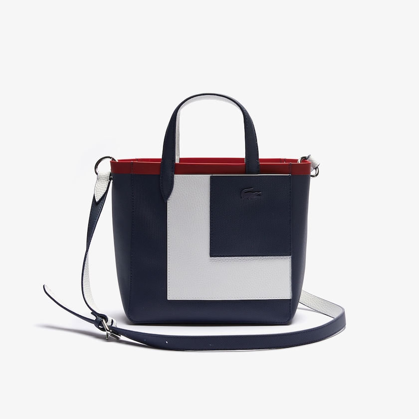 Bolso Tote Lacoste Anna Contrast L Coated Canvas Mujer Azul Marino Blancos Rojos | OJ9-94339U4