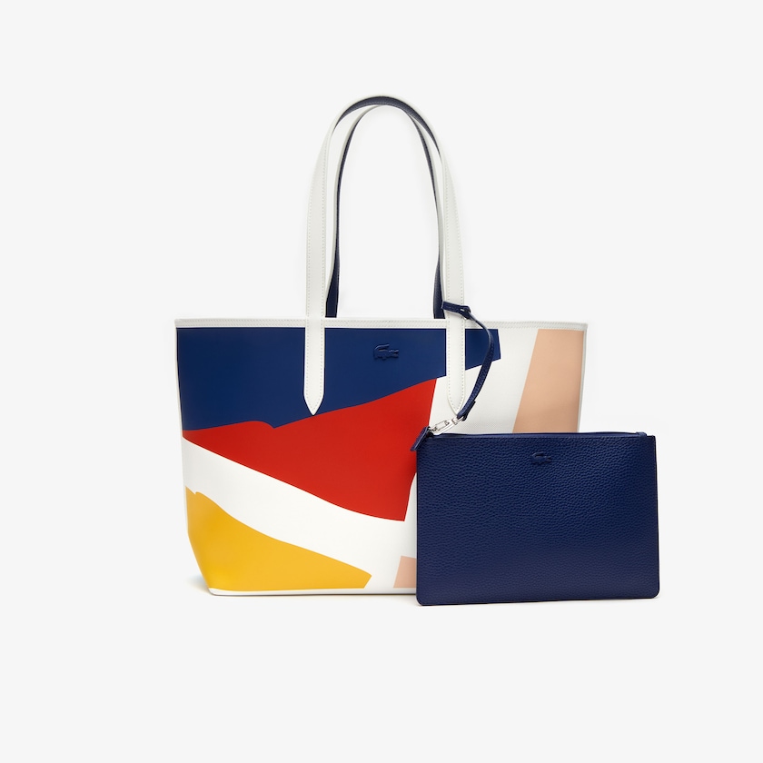 Bolso Tote Lacoste Anna Removable Pouch Coloured Design Mujer Blancos Azul Marino Azules | BW6-66396P6