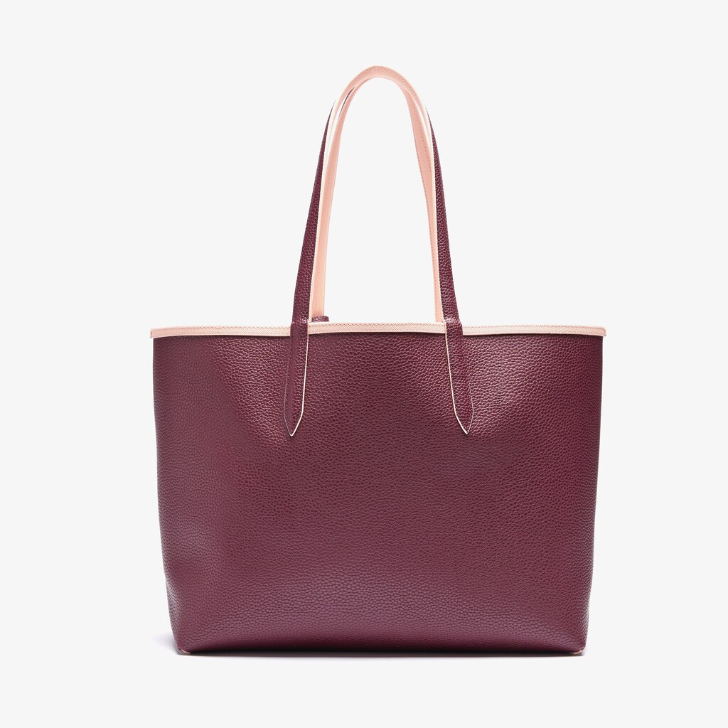 Bolso Tote Lacoste Anna Removable Pouch Signature Reversible Mujer Vino | YX4-03970A2