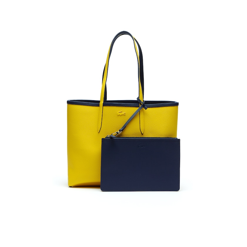 Bolso Tote Lacoste Anna Reversible Bicolor Mujer Azul Marino Azules Dorados | PO1-58365H0