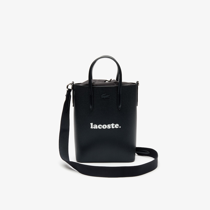 Bolso Tote Lacoste Chantaco Branded Leather Vertical Mujer Negros | LM0-22842K0