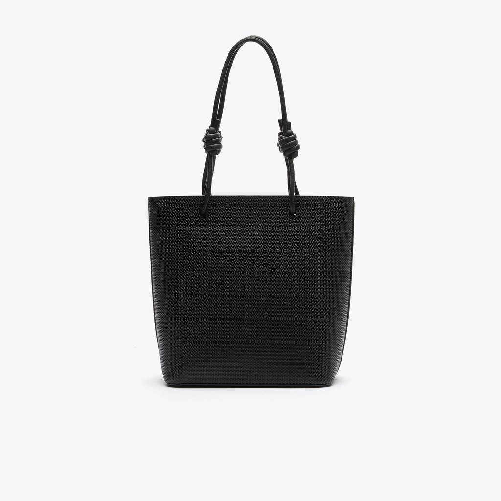 Bolso Tote Lacoste Chantaco Matte Piqué Leather Vertical Mujer Negros | FR3-27272V5