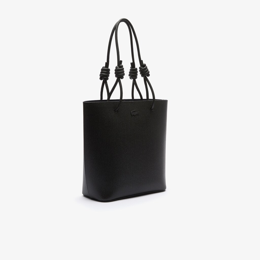 Bolso Tote Lacoste Chantaco Matte Piqué Leather Vertical Mujer Negros | FR3-27272V5