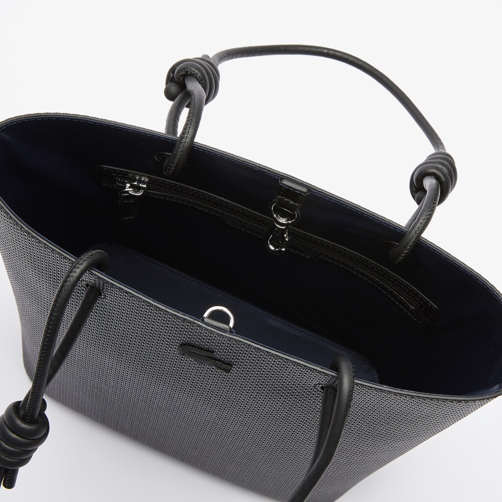 Bolso Tote Lacoste Chantaco Matte Piqué Leather Vertical Mujer Negros | FR3-27272V5