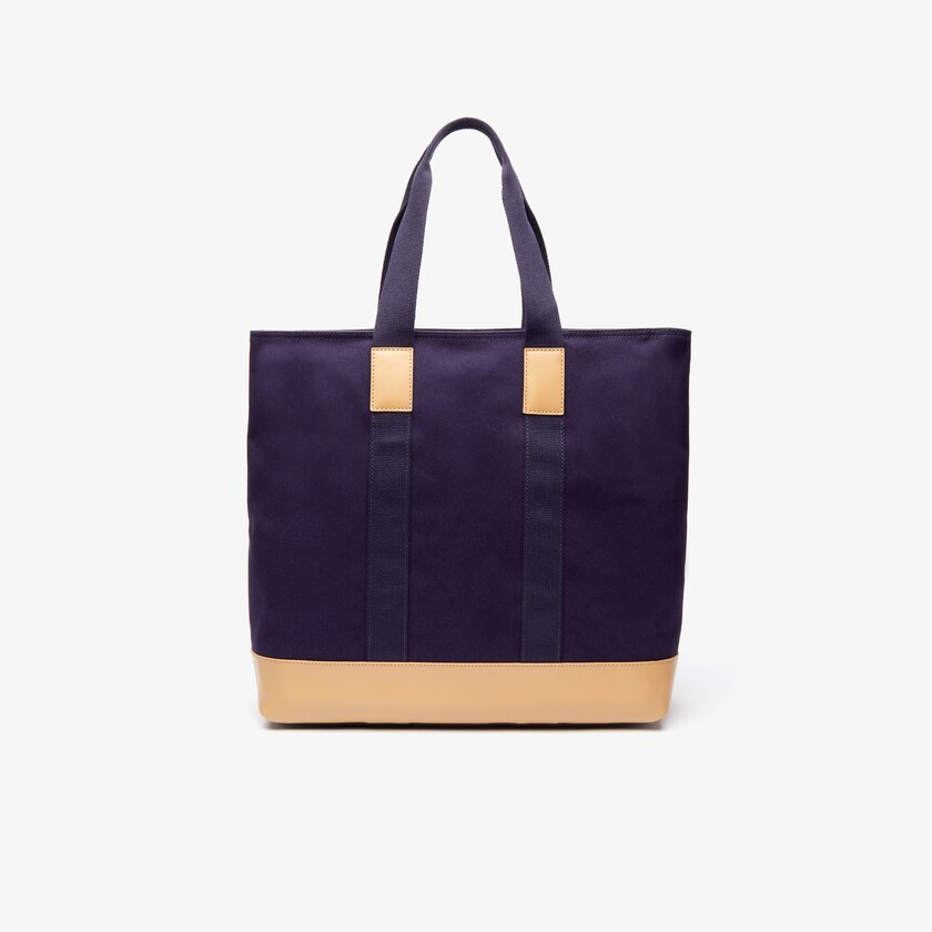 Bolso Tote Lacoste Hombre Azul Marino Marrom Classic Cuero and Canvas PD2-54155E4