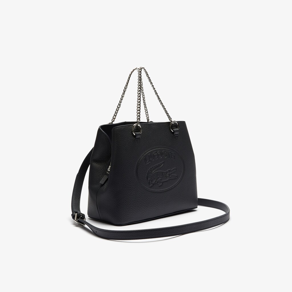Bolso Tote Lacoste Croco Crew Embossed Logo Small Leather Mujer Azul Marino | GD5-50245Y6