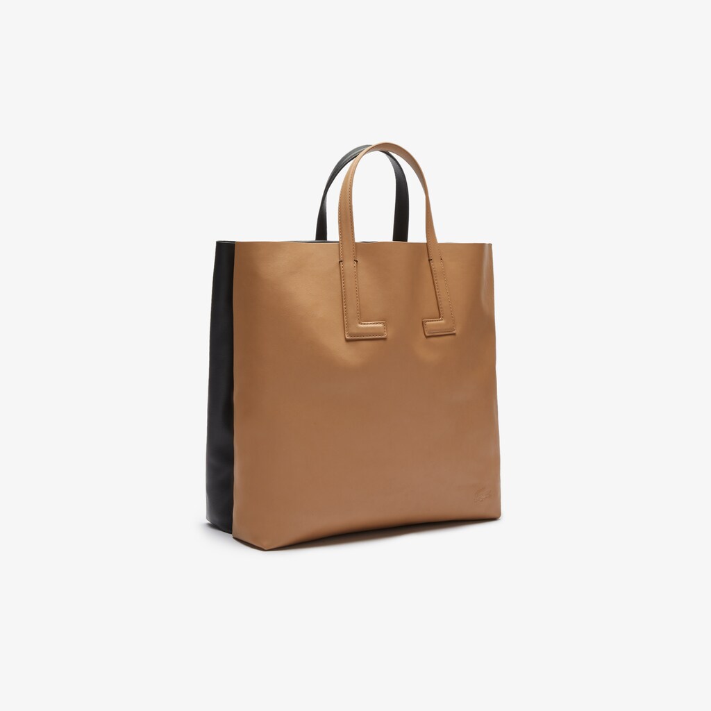 Bolso Tote Lacoste Fashion Show Two-Tone Leather Double Mujer Negros | CO7-15981G9