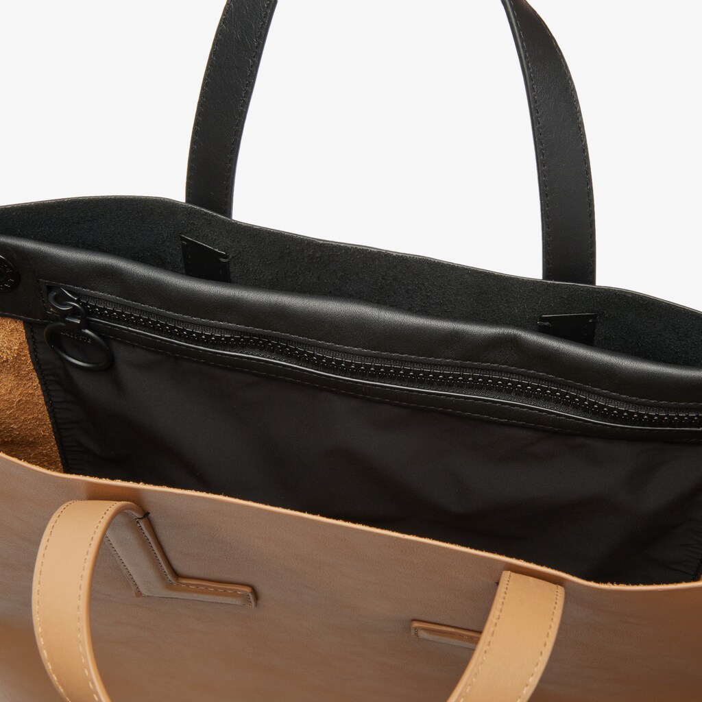 Bolso Tote Lacoste Fashion Show Two-Tone Leather Double Mujer Negros | CO7-15981G9