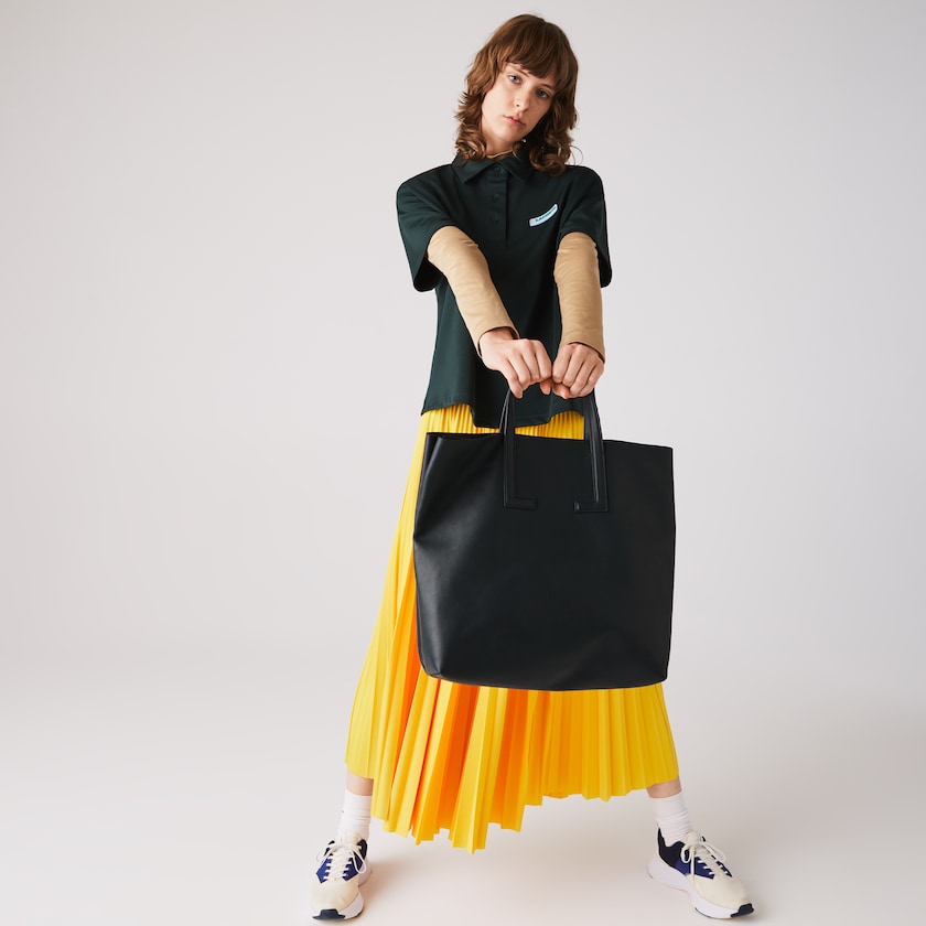 Bolso Tote Lacoste Fashion Show Two-Tone Leather Double Mujer Verdes Oscuro | CA7-95859I8