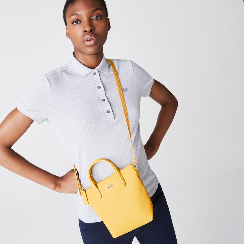 Bolso Tote Lacoste L.12.12 Concept Petit Piqué Coated Canvas Mini Zip Mujer Amarillos | NQ4-61196P9