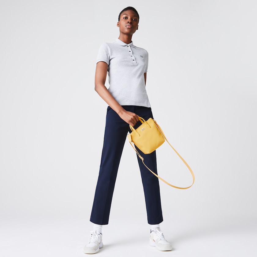 Bolso Tote Lacoste L.12.12 Concept Petit Piqué Coated Canvas Mini Zip Mujer Amarillos | NQ4-61196P9